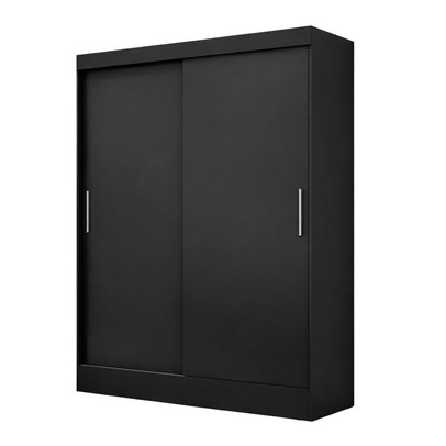 Guarda-Roupa Solteiro Cancun 2 Portas 2 Gavetas Flex Preto - Maxel