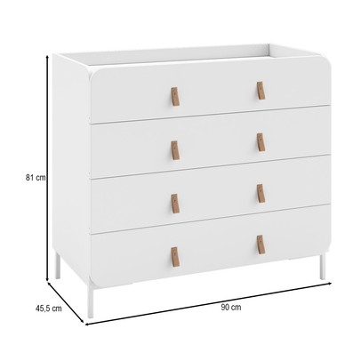 Cômoda Curve 4 Gavetas Branco - Brv