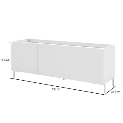 Rack para TV Até 55 Polegadas 3 Portas Branco - Brv