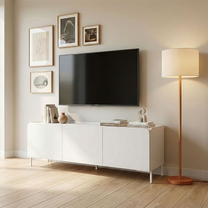 Rack para TV Até 55 Polegadas 3 Portas Branco - Brv