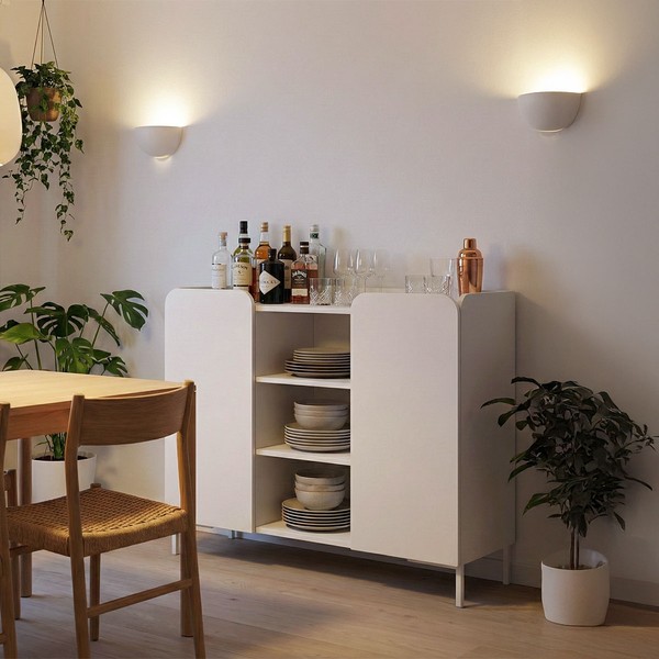 Balcão Buffet Curve 2 Portas Branco - Brv