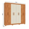 Guarda-Roupa Casal Las Vegas 8 Portas 2 Gavetas Cinamomo/Off White - Fellicci