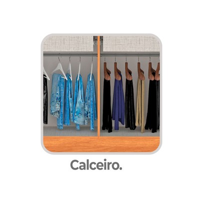 Guarda-Roupa Casal Las Vegas 8 Portas 2 Gavetas Cinamomo/Off White - Fellicci