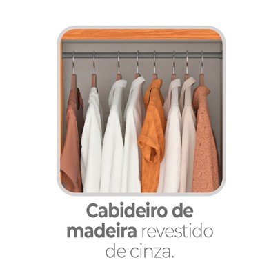 Guarda-Roupa Casal Las Vegas 8 Portas 2 Gavetas Cinamomo/Off White - Fellicci