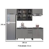 Cozinha Completa Diamante 9 Portas 3 Gavetas Chumbo/Titanio - Indékes
