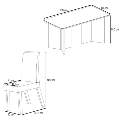 Mesa de Jantar 6 Lugares Andriolli com Vidro Mel/Off White/Pastel - Viero Móveis