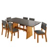 Mesa de Jantar 6 Lugares Borgia Mel/Cinza - Viero Móveis