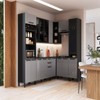 Cozinha Completa Diamante 15 Portas 3 Gavetas Chumbo/Titanio - Indékes