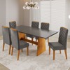 Mesa de Jantar 6 Lugares Kalina Mel/Cinza - Viero Móveis