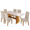 Mesa de Jantar 6 Lugares Kalina Mel/Blonde/Pastel - Viero Móveis