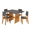 Mesa de Jantar 4 Lugares Monroe Mel/Cinza - Viero Móveis