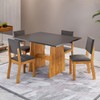 Mesa de Jantar 4 Lugares Monroe Mel/Cinza - Viero Móveis