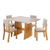 Mesa de Jantar 4 Lugares Monroe Mel/Blonde/Pastel - Viero Móveis