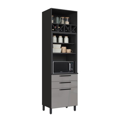 Torre Quente Diamante 1 Porta 3 Gavetas Chumbo/Titanio - Indékes