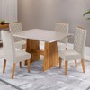 Mesa de Jantar 4 Lugares Xandria Mel/Blonde/Pastel - Viero Móveis