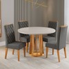 Mesa de Jantar 4 Lugares Valerina Mel/Blonde/Cinza - Viero Móveis