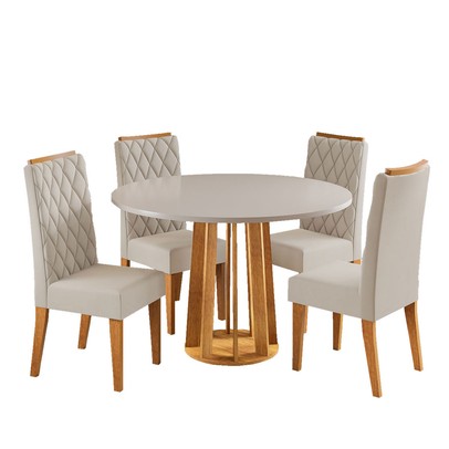 Mesa de Jantar 4 Lugares Valerina Mel/ Blonde/Pastel - Viero Móveis