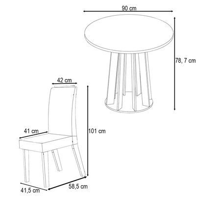 Mesa de Jantar 4 Lugares Valerina Mel/ Blonde/Pastel - Viero Móveis