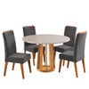 Mesa de Jantar 4 Lugares Foster Mel/Blonde/Cinza - Viero Móveis
