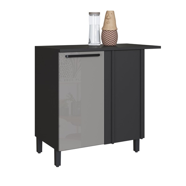 Balcão de Cozinha 96 Cm Diamante 1 Porta Chumbo/Titanio - Indékes