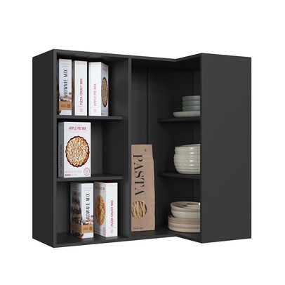 Armário Aéreo Cozinha 96 Cm Diamante 1 Porta Chumbo/Titanio - Indékes