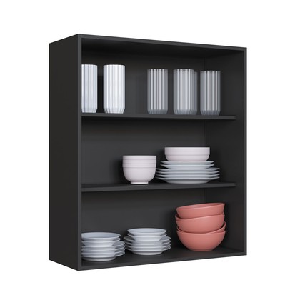 Armario Aereo Cozinha 80 Cm Diamante 2 Portas com Vidro Chumbo - Indékes