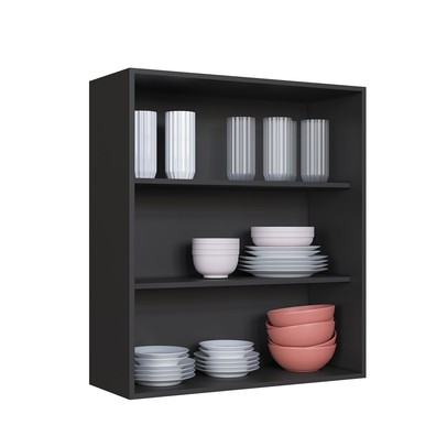 Armario Aereo Cozinha 80 Cm Diamante 2 Portas Chumbo/Titanio - Indékes