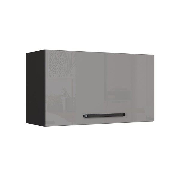 Armário Aéreo Cozinha 80 Cm Diamante 1 Porta Chumbo/Titanio - Indékes