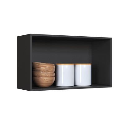 Armário Aéreo Cozinha 80 Cm Diamante 1 Porta Chumbo/Titanio - Indékes