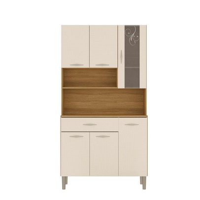 Cozinha Compacta Golden Plus 6 Portas 1 Gaveta 100% Mdf Freijó/Soft - Kits Paraná