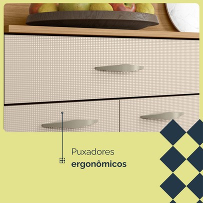Cozinha Compacta Golden Plus 6 Portas 1 Gaveta 100% Mdf Freijó/Soft - Kits Paraná
