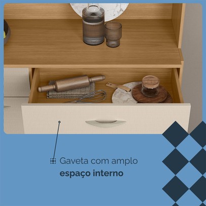 Cozinha Compacta Golden Plus 6 Portas 1 Gaveta 100% Mdf Freijó/Soft - Kits Paraná