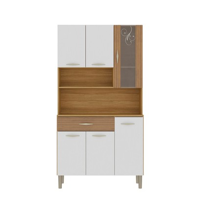 Cozinha Compacta Golden Plus 6 Portas 1 Gaveta 100% Mdf Freijó Supremo - Kits Paraná