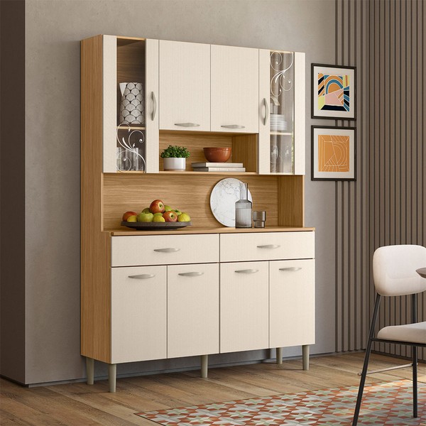 Cozinha Compacta Golden Plus 8 Portas 2 Gavetas Freijó/Soft - Kits Paraná