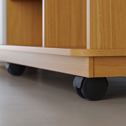 Rack para TV Até 65 Polegadas Jurerê 2 Portas Ripado Naturale/Off White Matte - Colibri