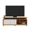 Rack para TV Até 75 Polegadas Jurerê 2 Portas Ripado Naturale/Off White Matte - Colibri