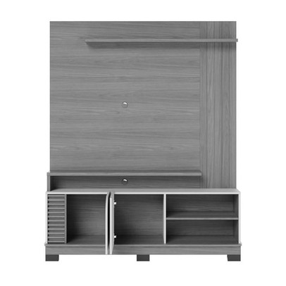 Estante para TV Até 65 Polegadas Jurerê 2 Portas Ripado Nogueira Real/Off White Matte - Colibri