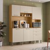 Cozinha Compacta Ferrara Plus 6 Portas 2 Gavetas 100% Mdf Freijó/Soft - Kits Paraná