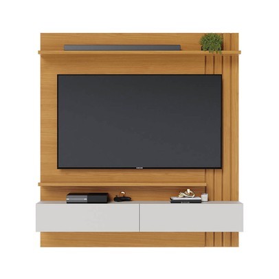 Painel para TV Até 65 Polegadas Juriti 2 Portas 2 Prateleiras Naturale/Off White Matte - Colibri