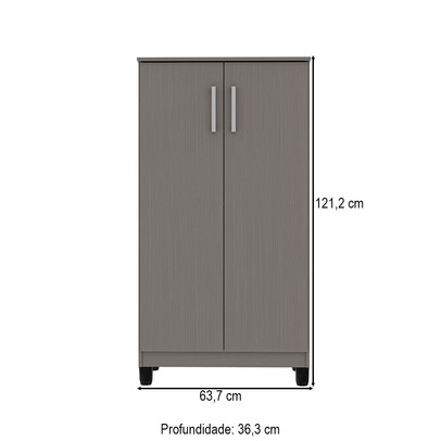 Armário Multiuso Brisa 2 Portas Gris - Kits Paraná