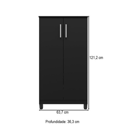 Armário Multiuso Brisa 2 Portas Black - Kits Paraná