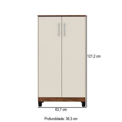 Armário Multiuso Brisa 2 Portas Nogueira/Off White - Kits Paraná