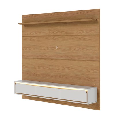 Painel para TV Até 65 Polegadas Tahiti 3 Portas com Led Freijó/Off White Matte - Colibri