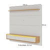 Painel para TV Até 65 Polegadas Tahiti 3 Portas com Led Off White Matte/ Freijó - Colibri