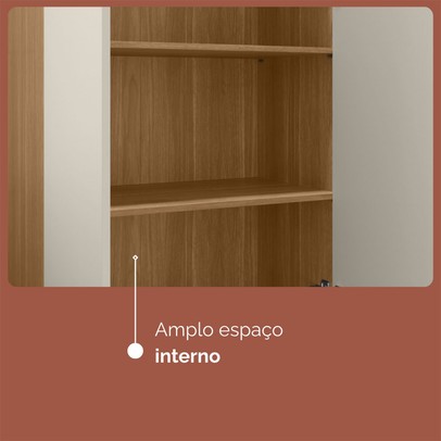 Armário Multiuso Luna 2 Portas Freijó/Off White - Kits Paraná