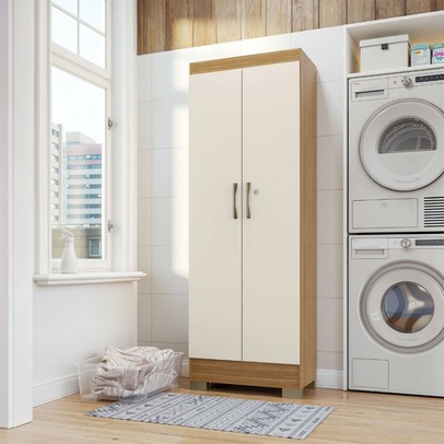 Armário Multiuso Luna 2 Portas Freijó/Off White - Kits Paraná