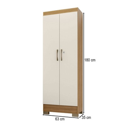 Armário Multiuso Luna 2 Portas Freijó/Off White - Kits Paraná