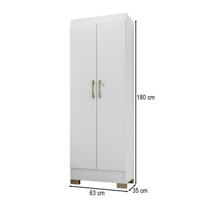 Armário Multiuso Luna 2 Portas Freijó Branco - Kits Paraná