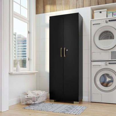 Armário Multiuso Luna 2 Portas Freijó Preto - Kits Paraná