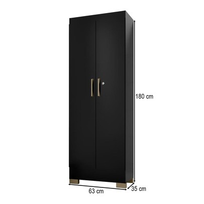 Armário Multiuso Luna 2 Portas Freijó Preto - Kits Paraná